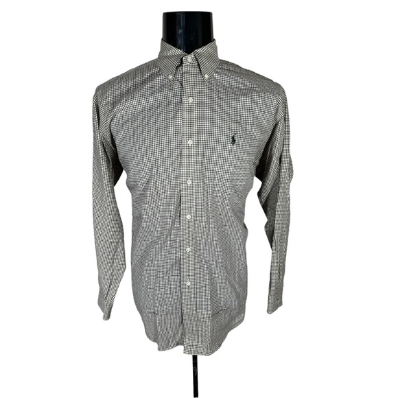 Ralph Lauren Blake Brown Gingham Plaid Check Button Down Men’s Sz L - Picture 1 of 6
